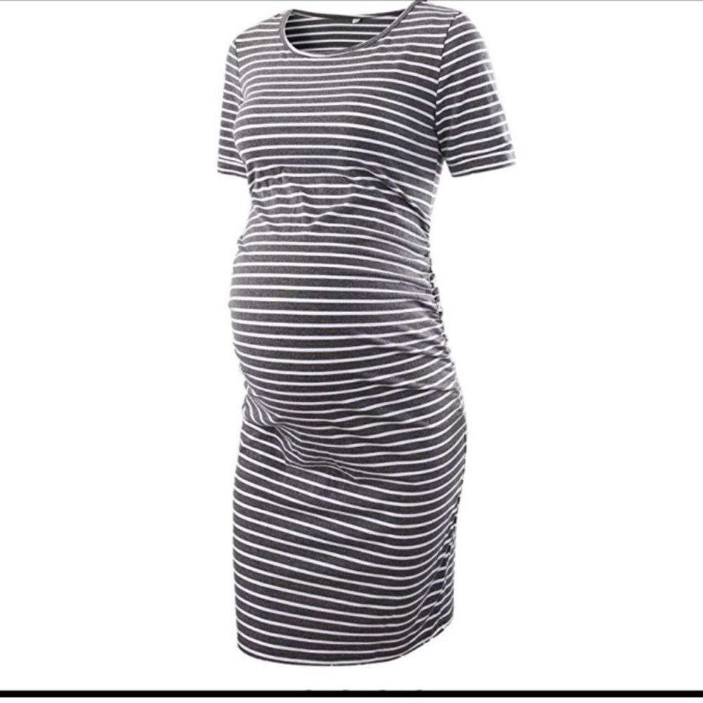 Midi Stripped Maternity Dress